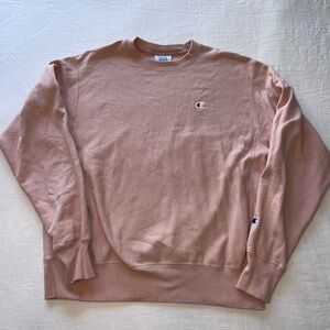 Champion Reverse Weave Crewneck Sweatshirt Cozy Dusty Pink Rosewood Medium EUC